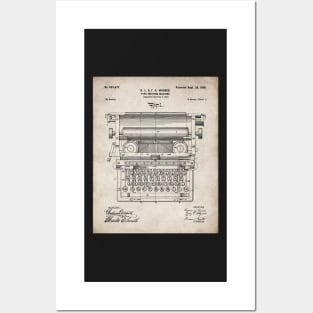 Typewriter Patent - Writer Editor Book Shop Decor Art - Antique Posters and Art